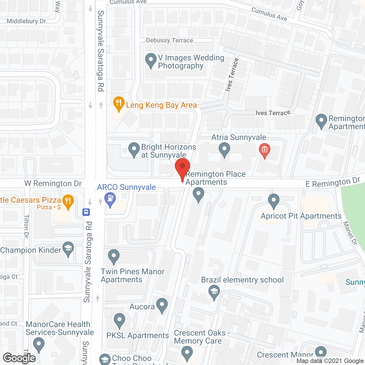 Map of the neighborhood around Atria Sunnyvale