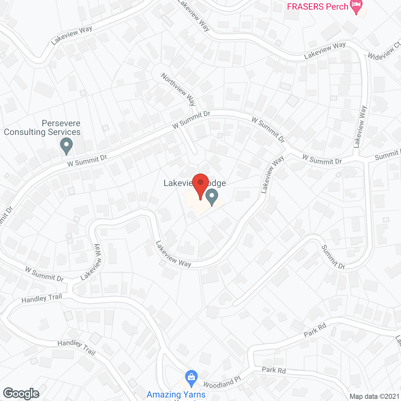 Map of the neighborhood around Lakeview Lodge