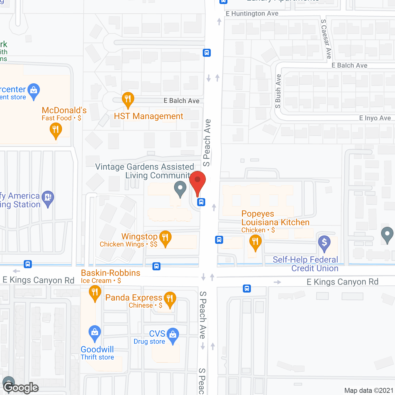 Map of the neighborhood around Vintage Gardens
