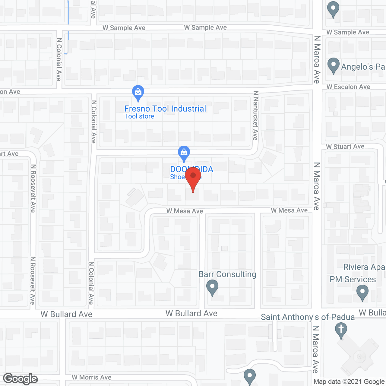 Map of the neighborhood around Valley Christian Home I