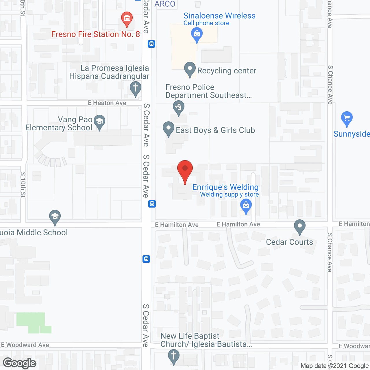 Map of the neighborhood around Sierra Vista Healthcare Center