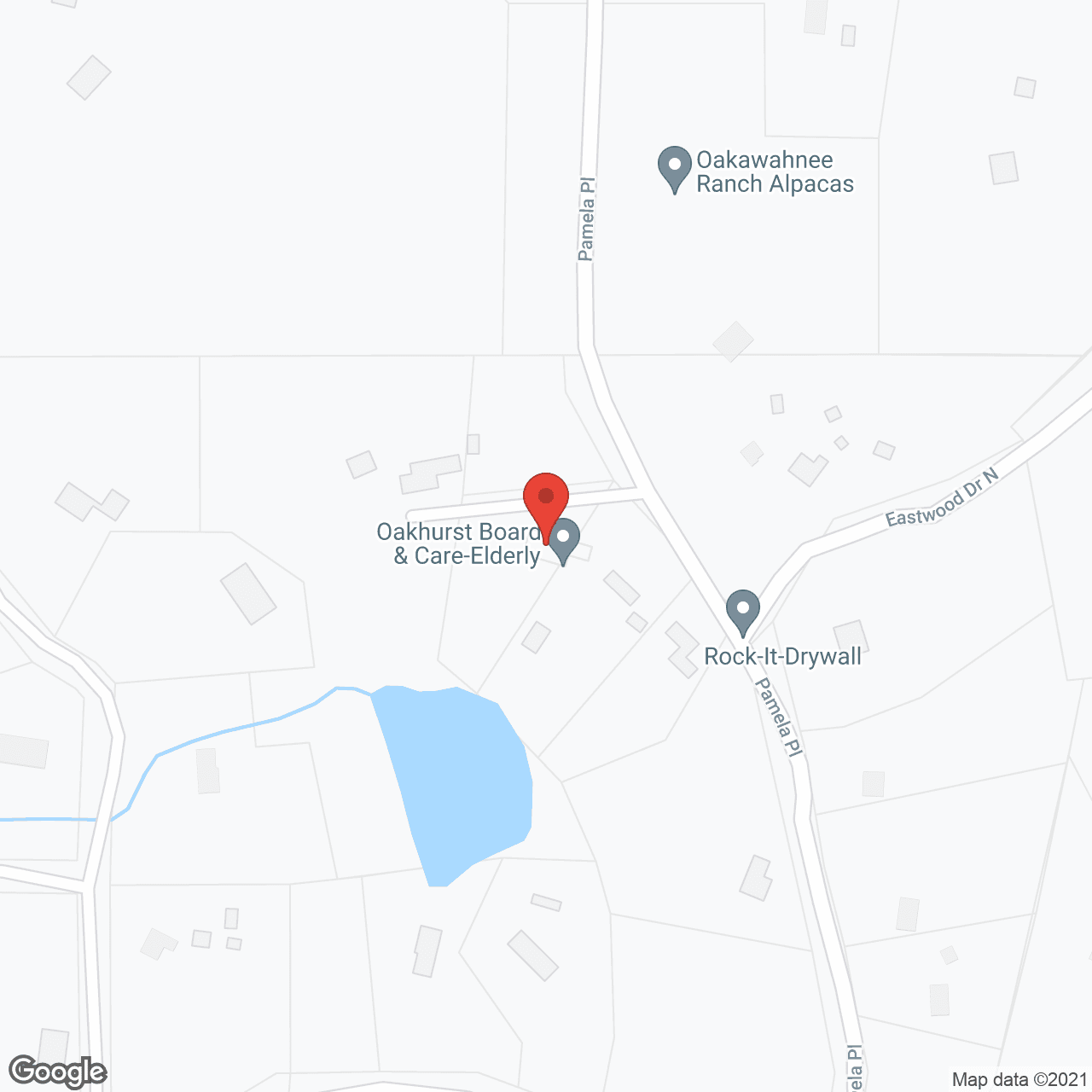 Map of the neighborhood around Oakhurst Board and Care for the Elderly