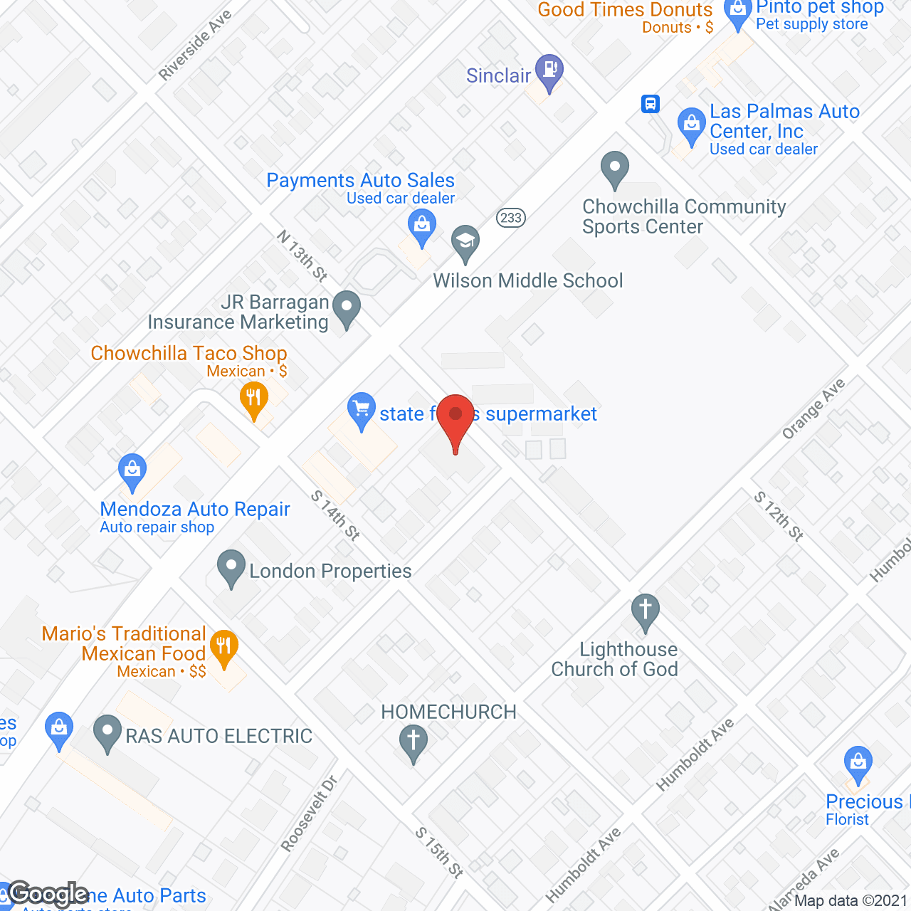 Map of the neighborhood around Golden Years Retirement Center