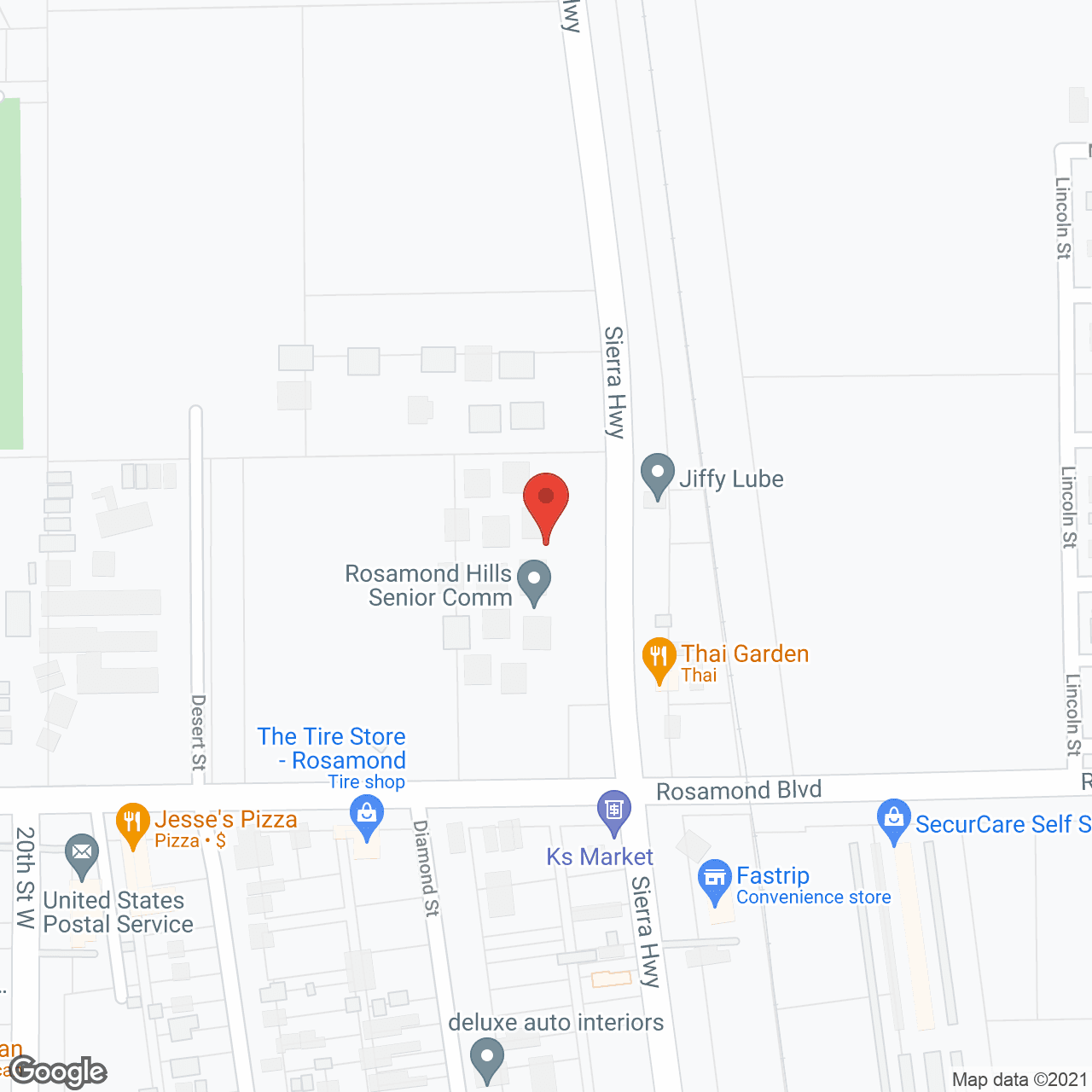 Map of the neighborhood around Rosamond Hills I and II