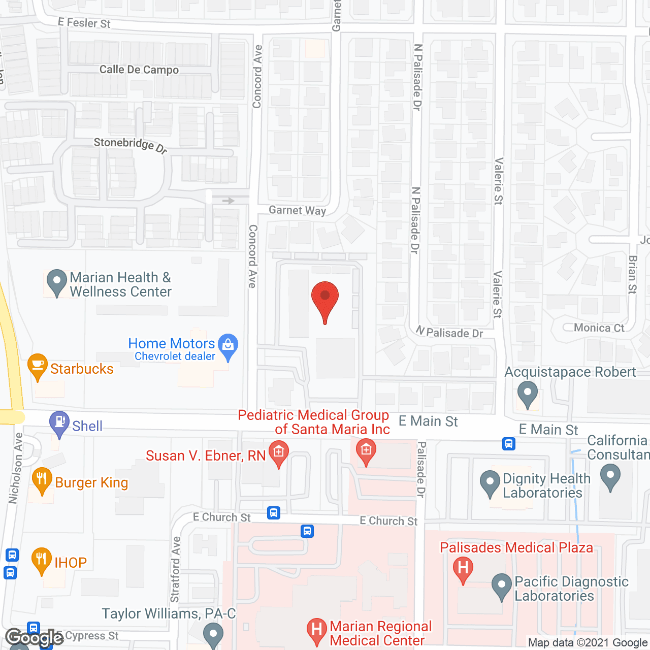 Map of the neighborhood around Santa Maria Terrace