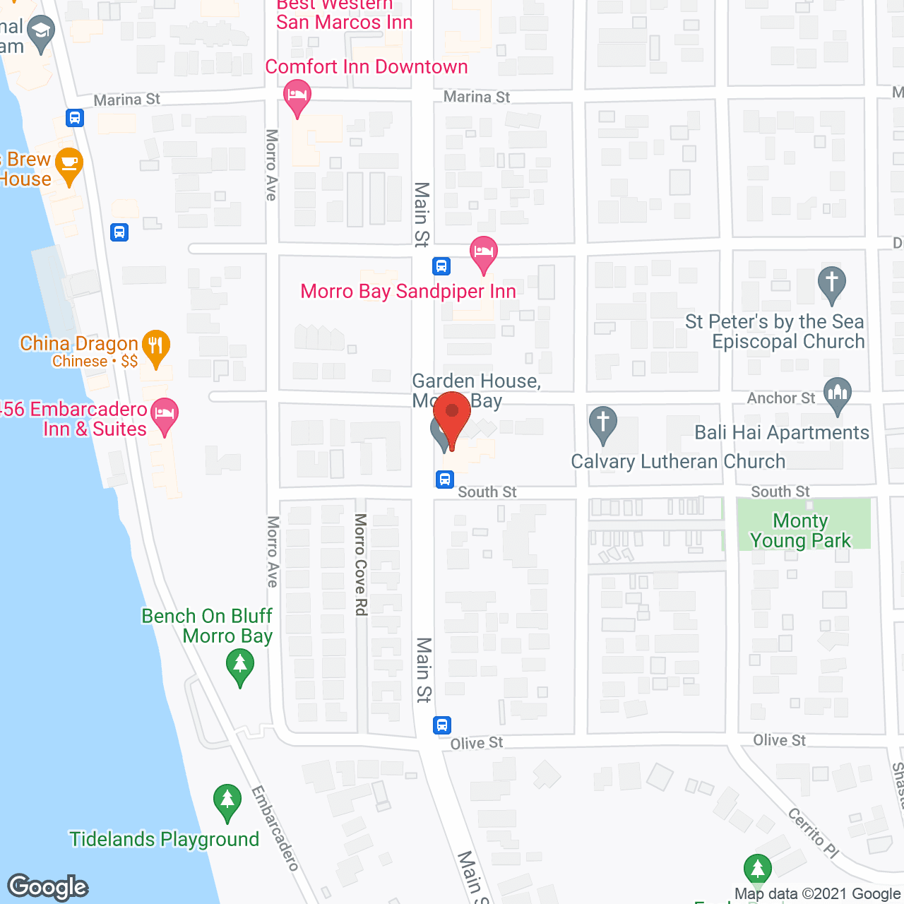Map of the neighborhood around Garden House