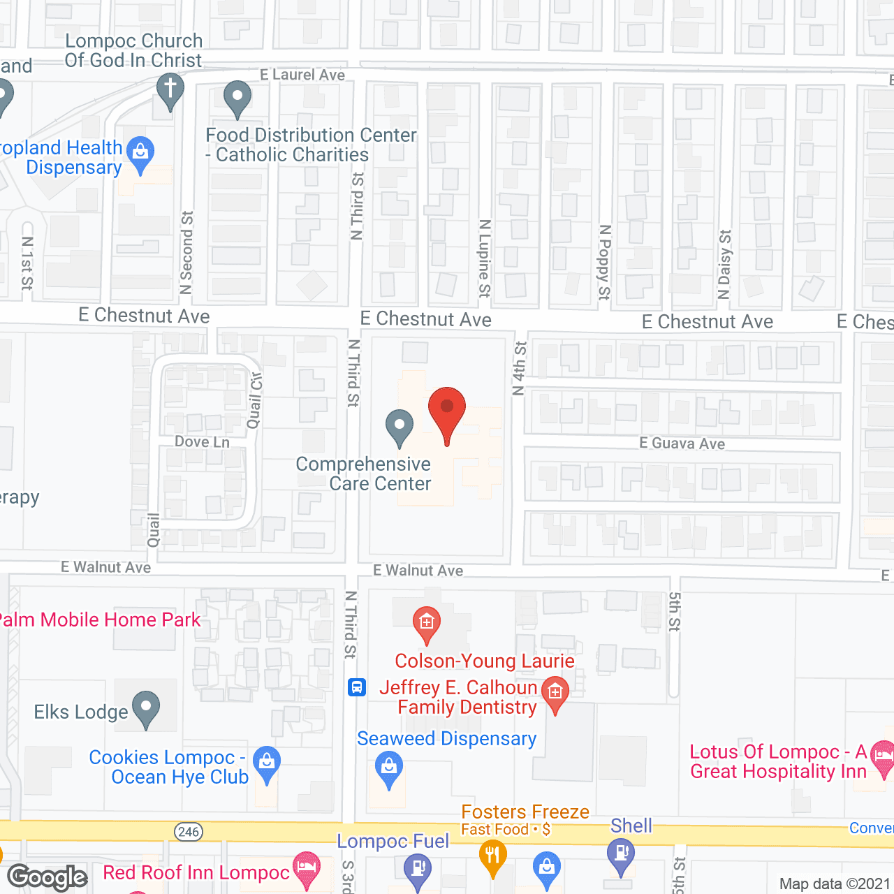 Map of the neighborhood around Convalescent Care Ctr