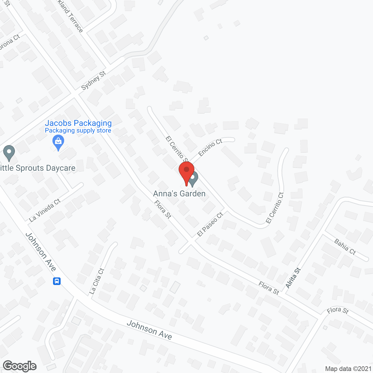 Map of the neighborhood around Anna's Gardens