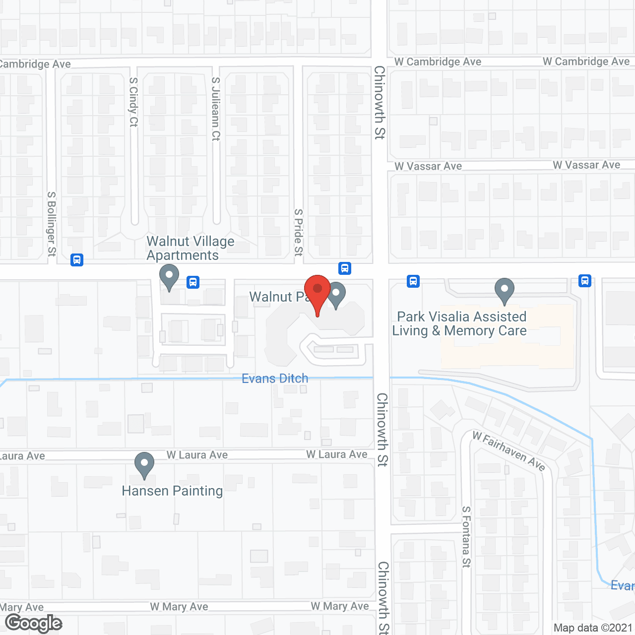 Map of the neighborhood around Walnut Park