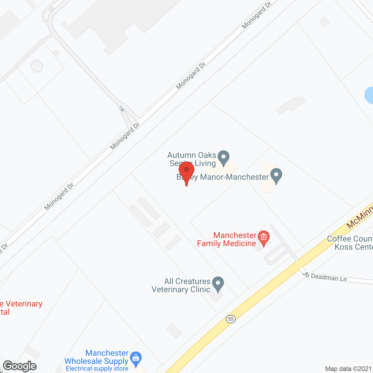 Map of the neighborhood around Autumn Oaks