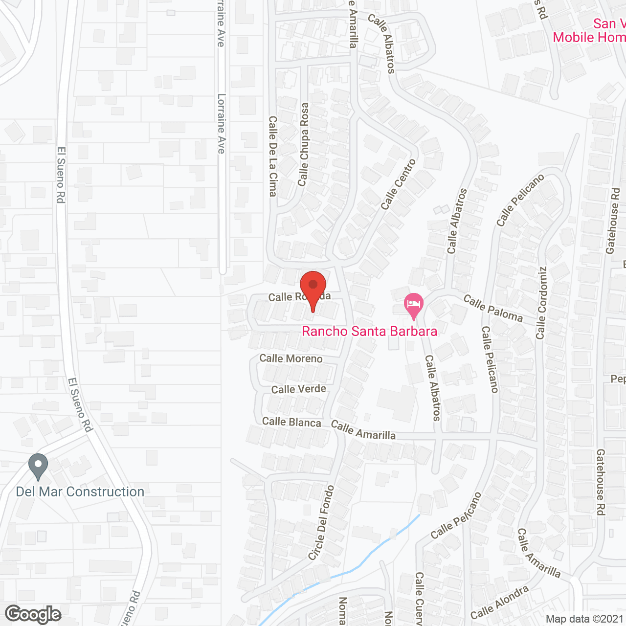 Map of the neighborhood around Rancho Santa Barbara(mobile homes)