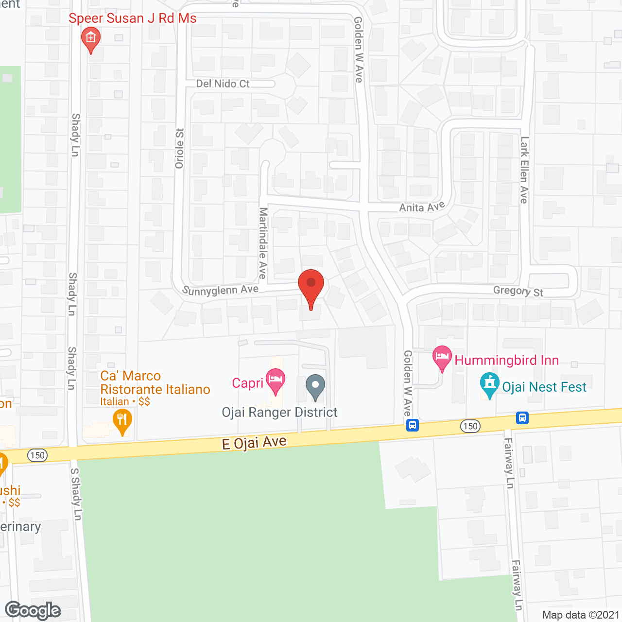 Map of the neighborhood around Villa At Ojai