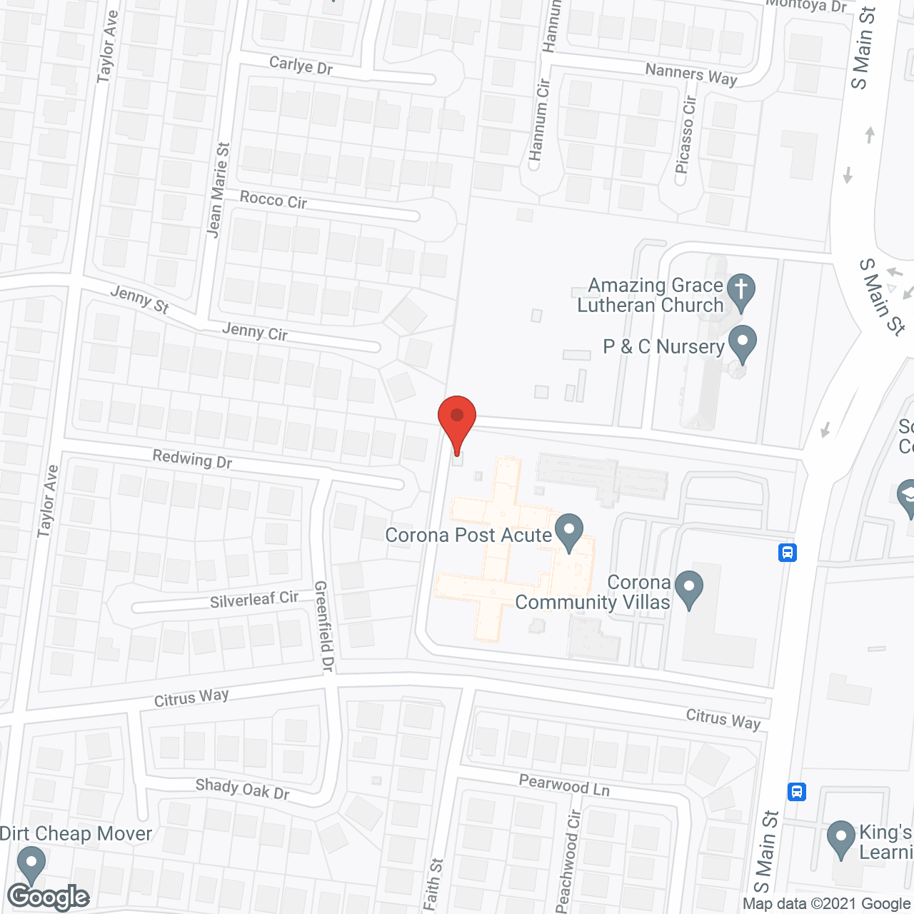 Map of the neighborhood around Vista Cove at Corona