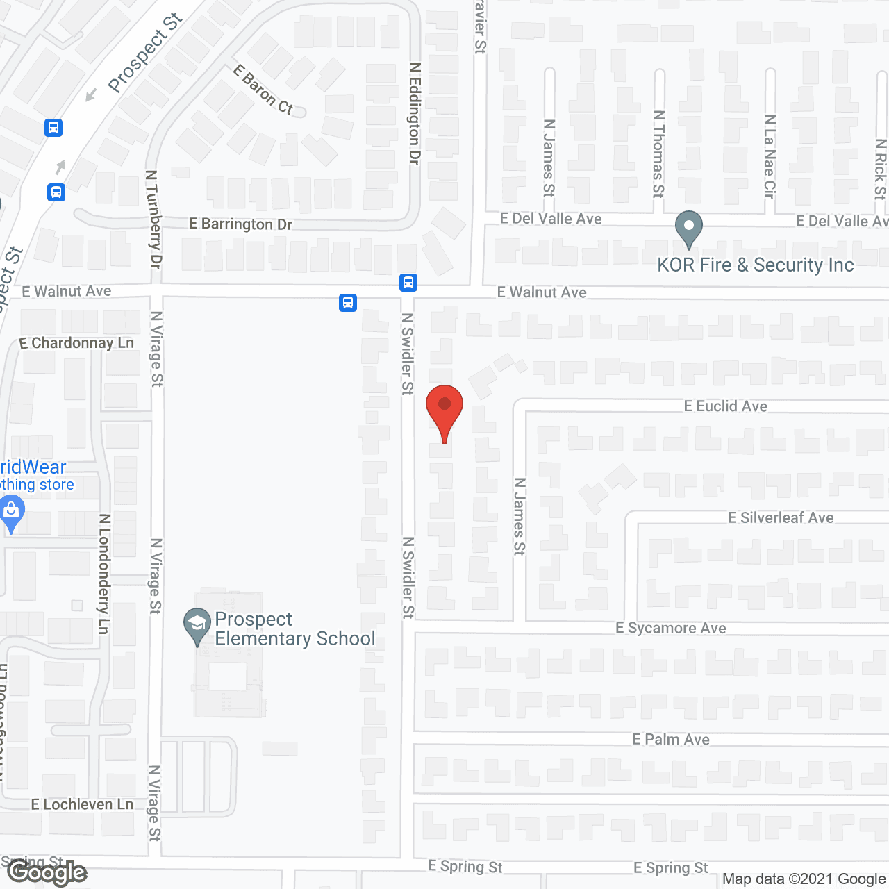 Map of the neighborhood around Orange Adult Residential Fclty