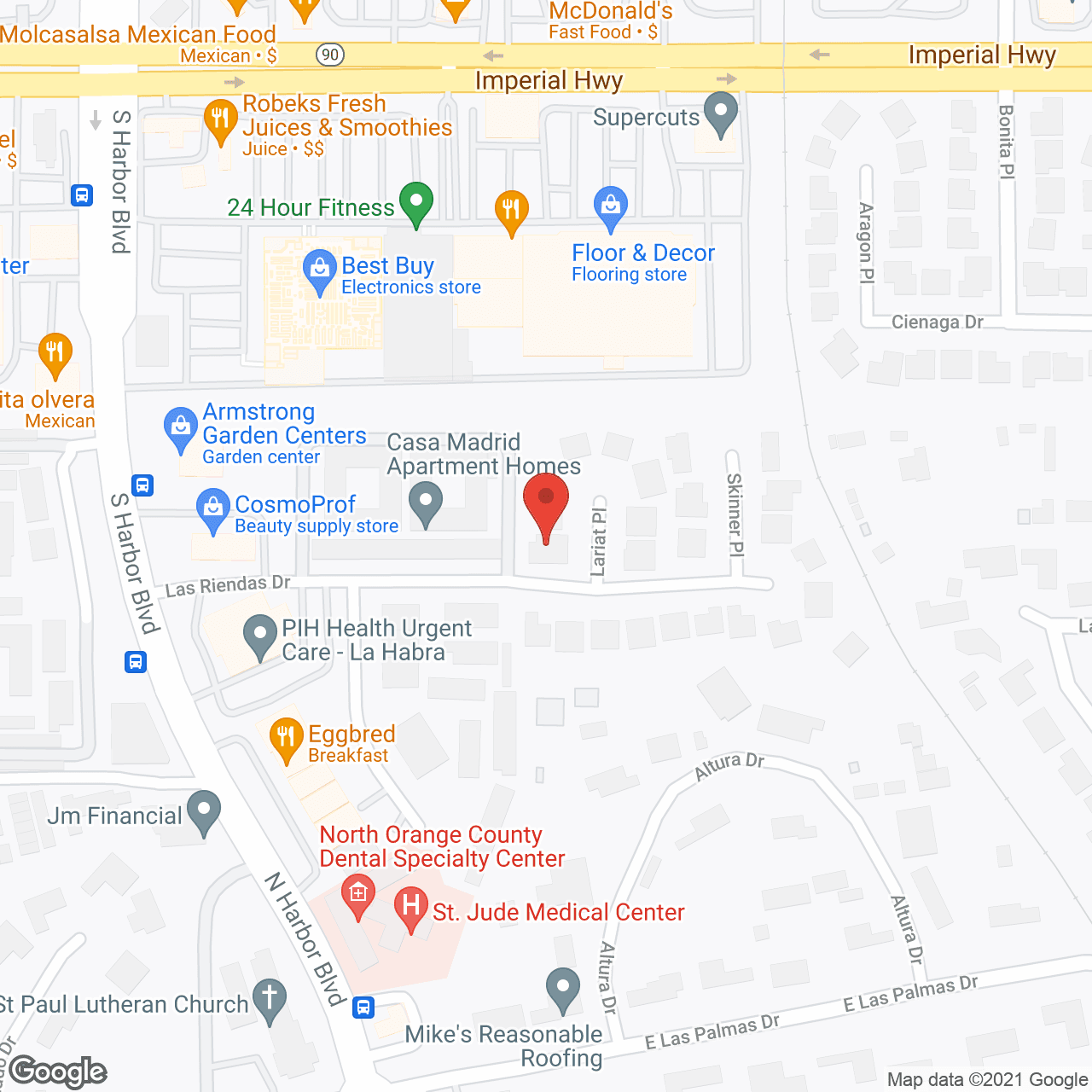 Map of the neighborhood around Sunny Hills Just Like Home