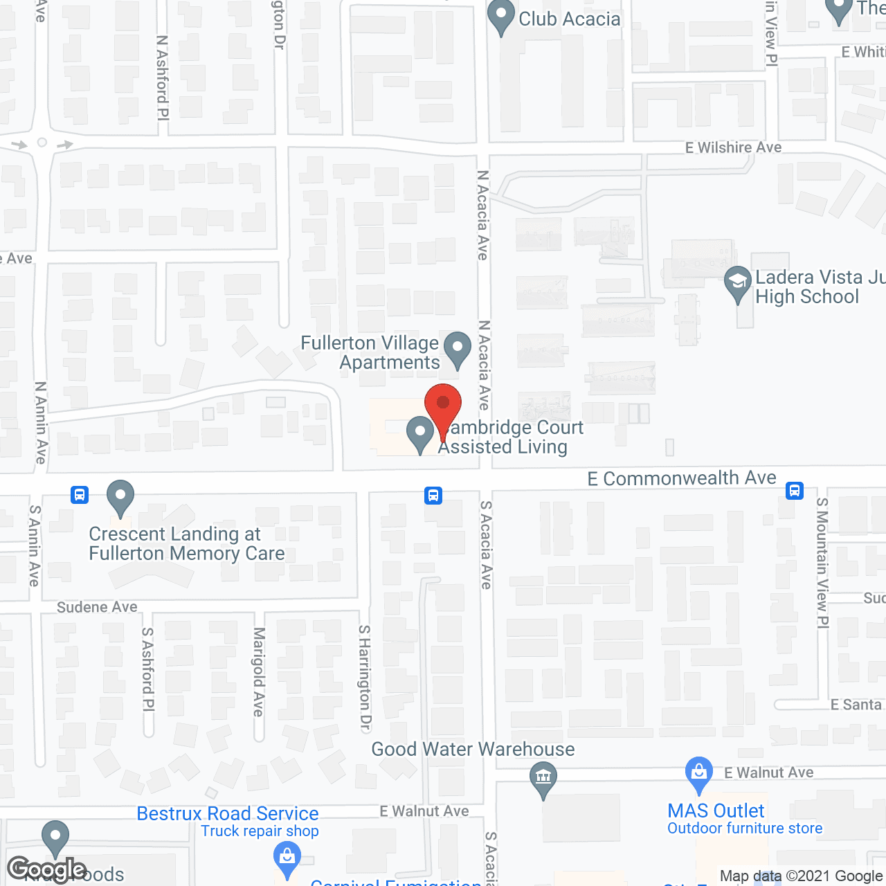 Map of the neighborhood around Cambridge Court
