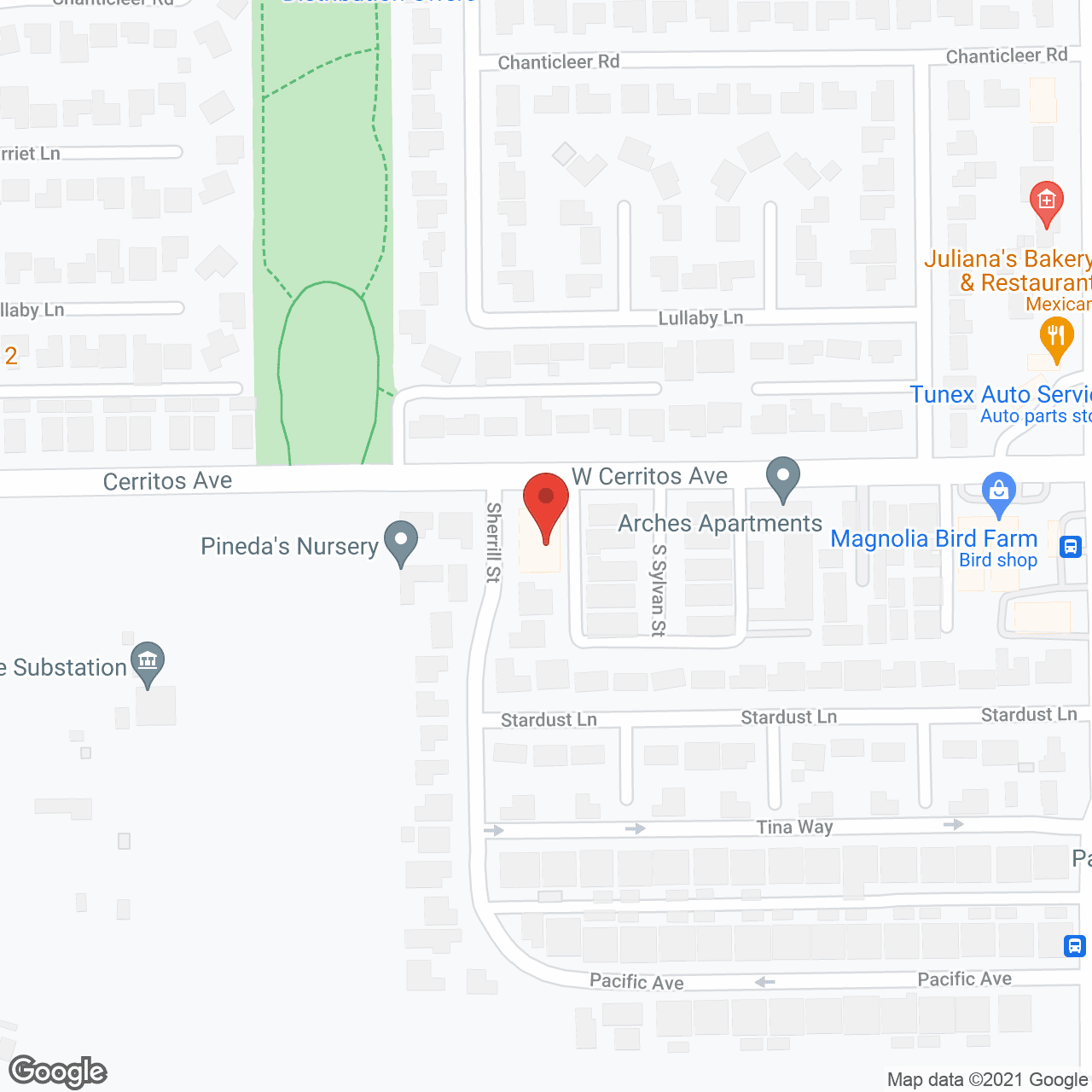 Map of the neighborhood around Sunrise Senior Residential Care