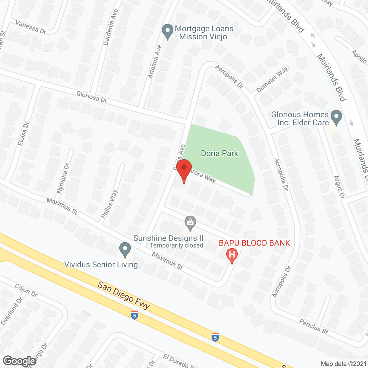 Map of the neighborhood around Granny's Place II