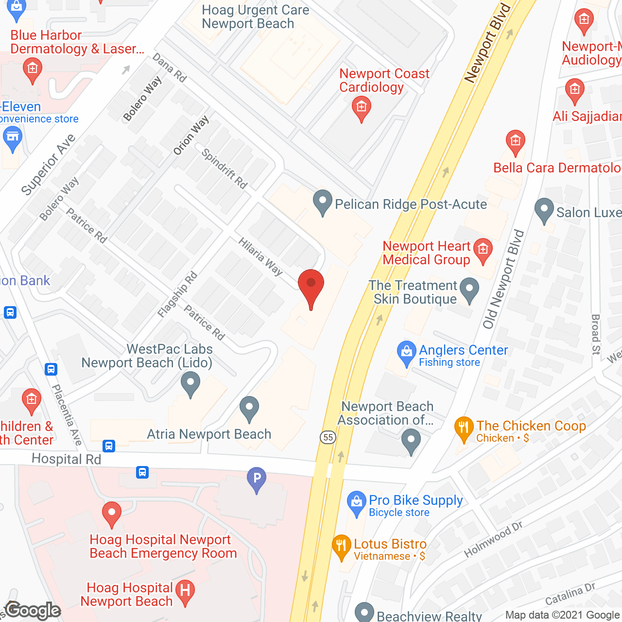 Map of the neighborhood around Newport Villa