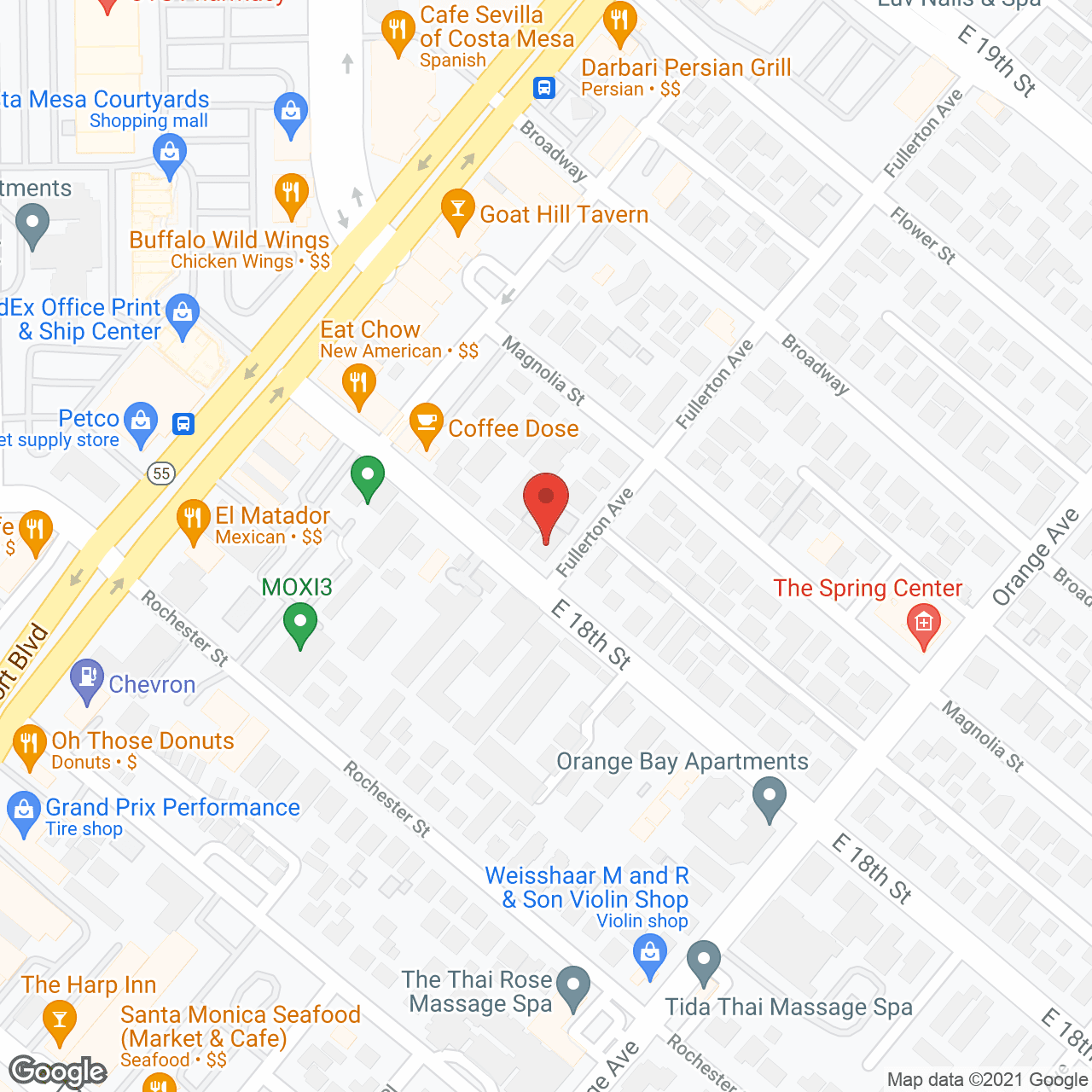 Map of the neighborhood around Cross Creek Cottages