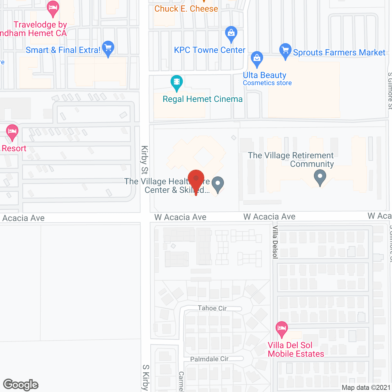 Map of the neighborhood around The Village HealthCare Center