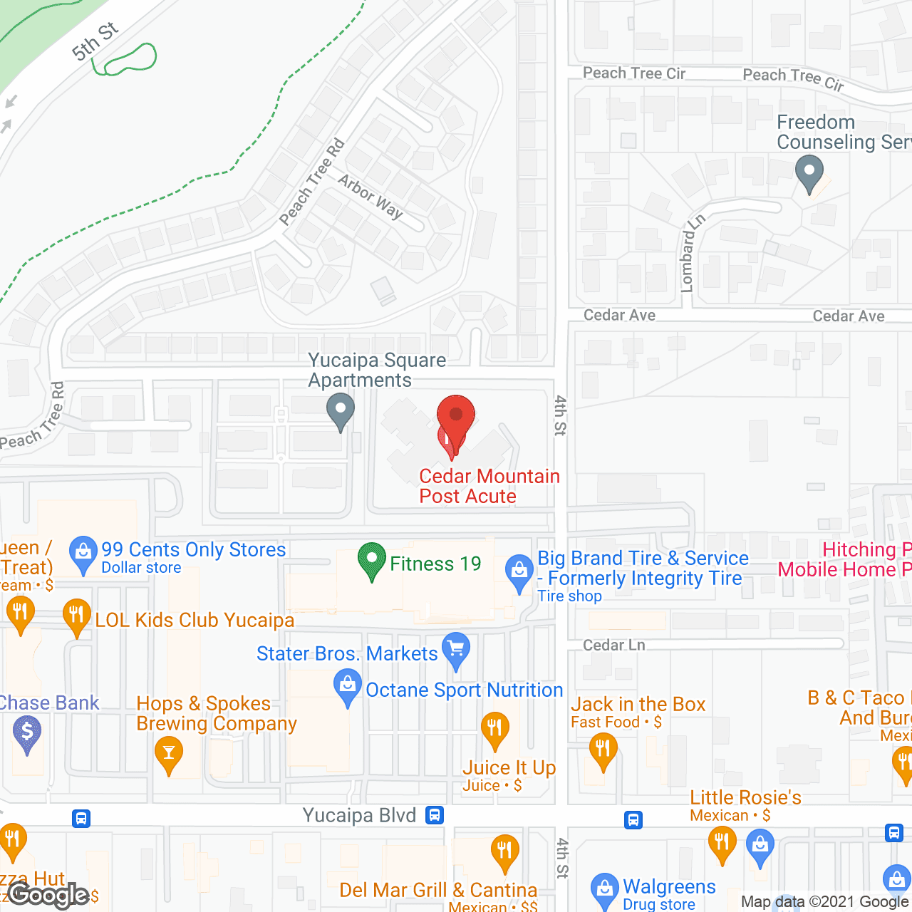 Map of the neighborhood around Cedar Mountain Post Acute