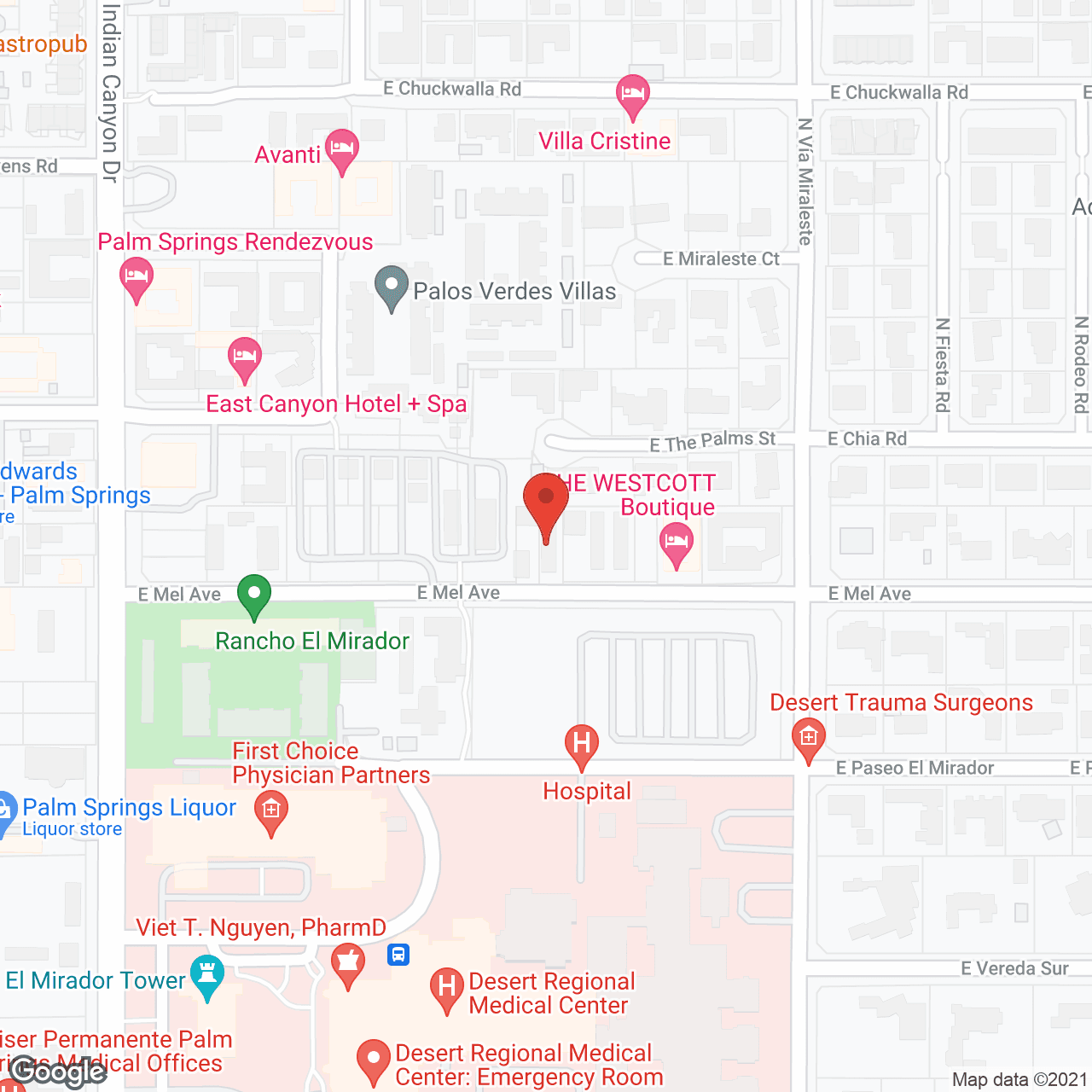 Map of the neighborhood around Palm Springs Manor Retirement