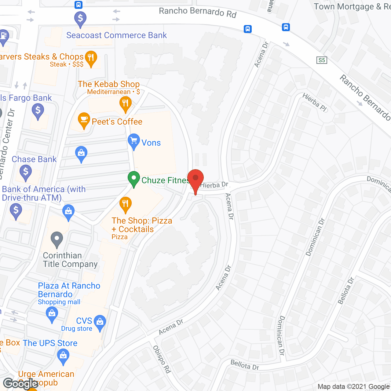 Map of the neighborhood around The Remington Club