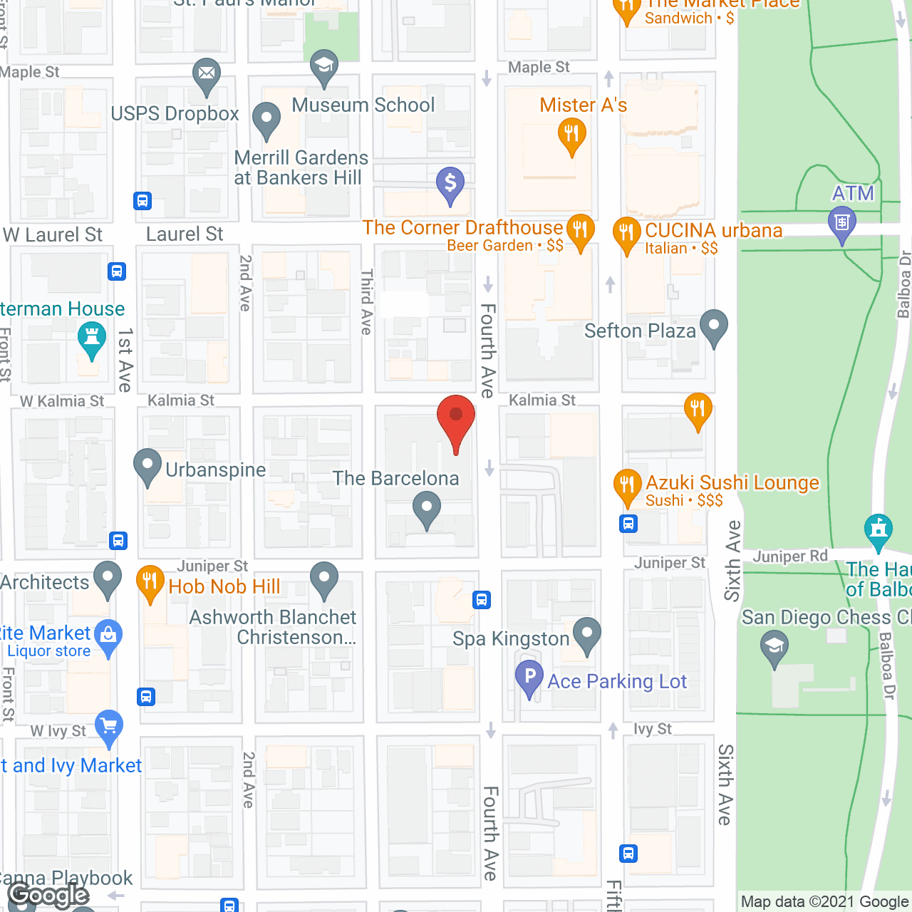 Map of the neighborhood around St. Paul's Villa