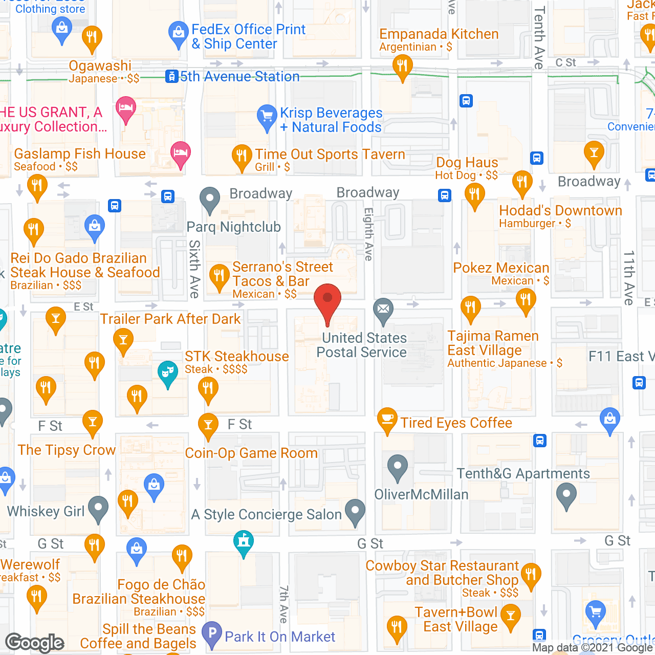 Map of the neighborhood around San Diego Silvercrest