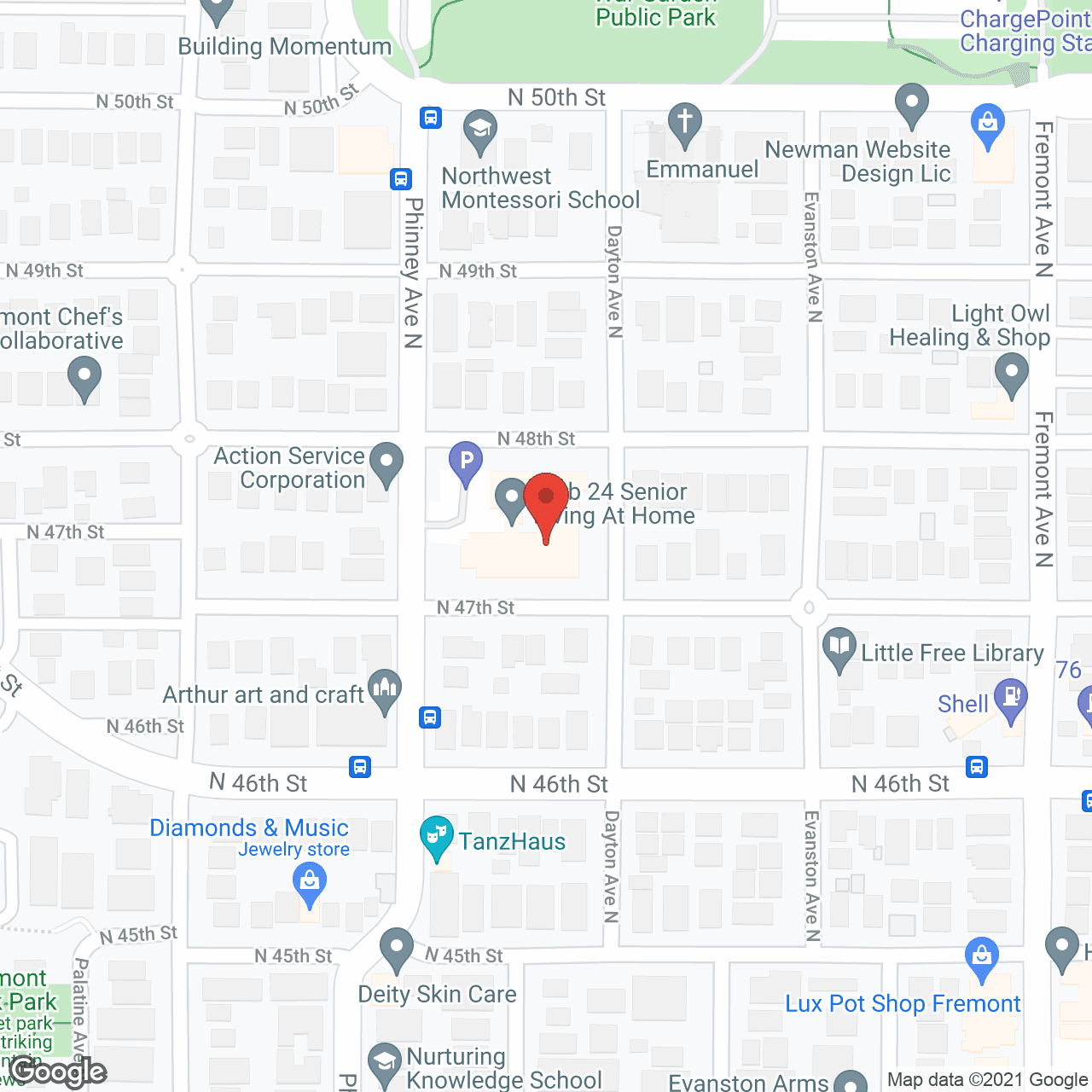 Map of the neighborhood around Columbia Lutheran Home
