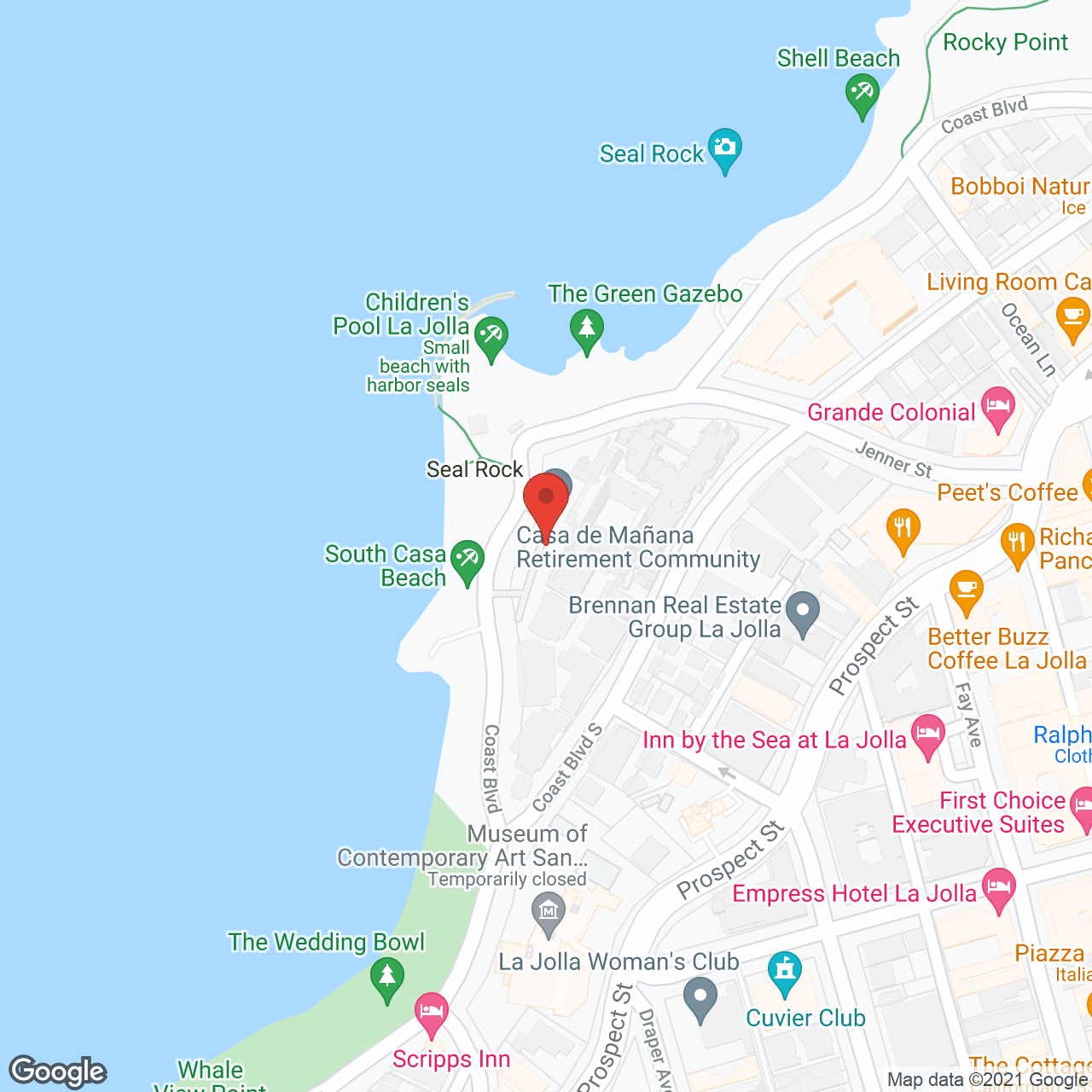 Map of the neighborhood around Casa De Manana