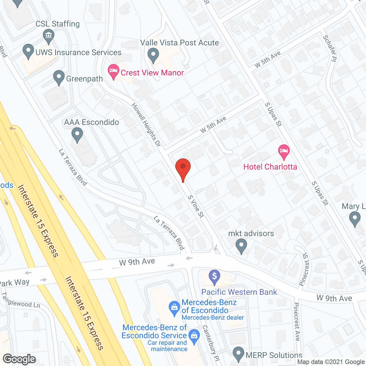 Map of the neighborhood around Crest View Manor, Inc.