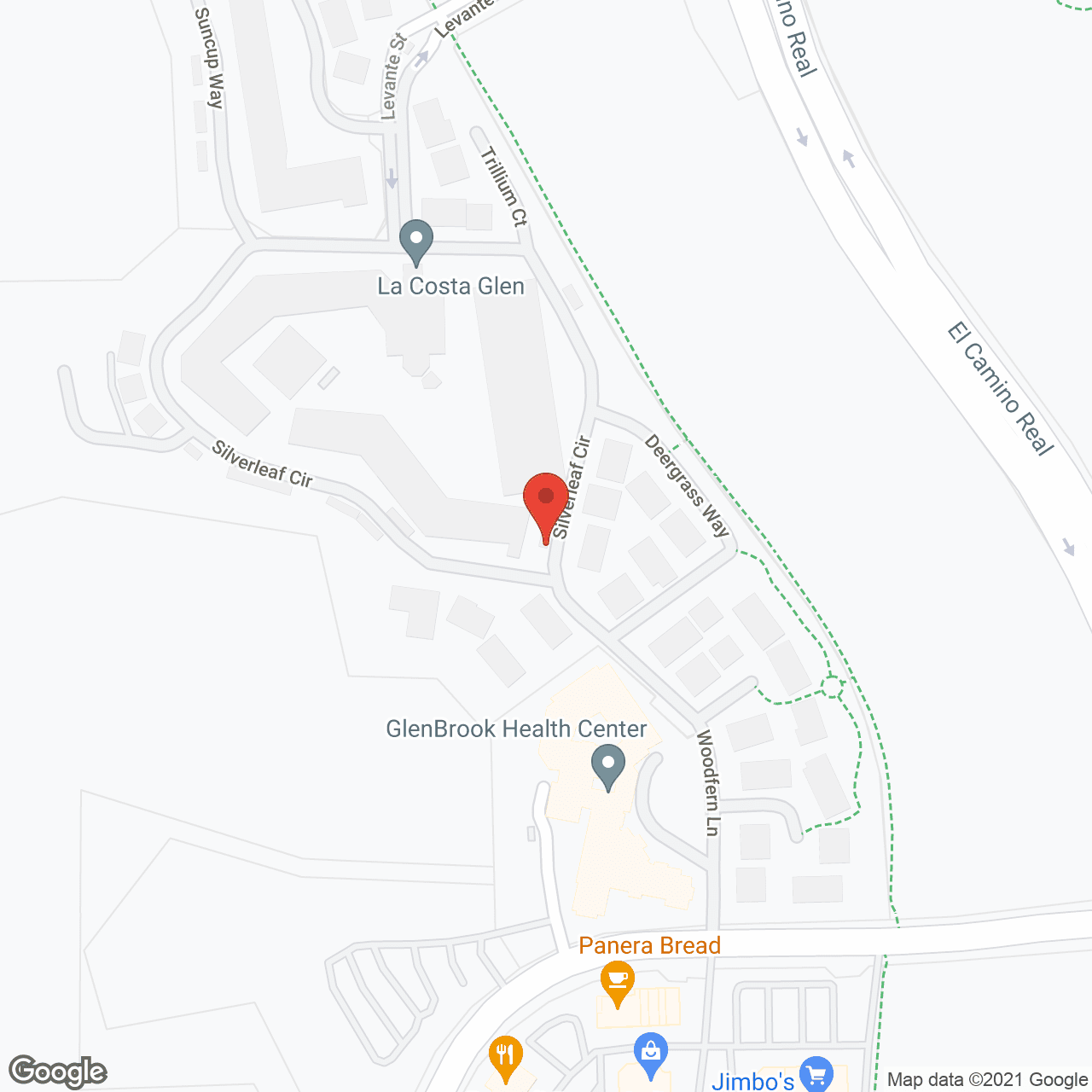 Map of the neighborhood around La Costa Glen