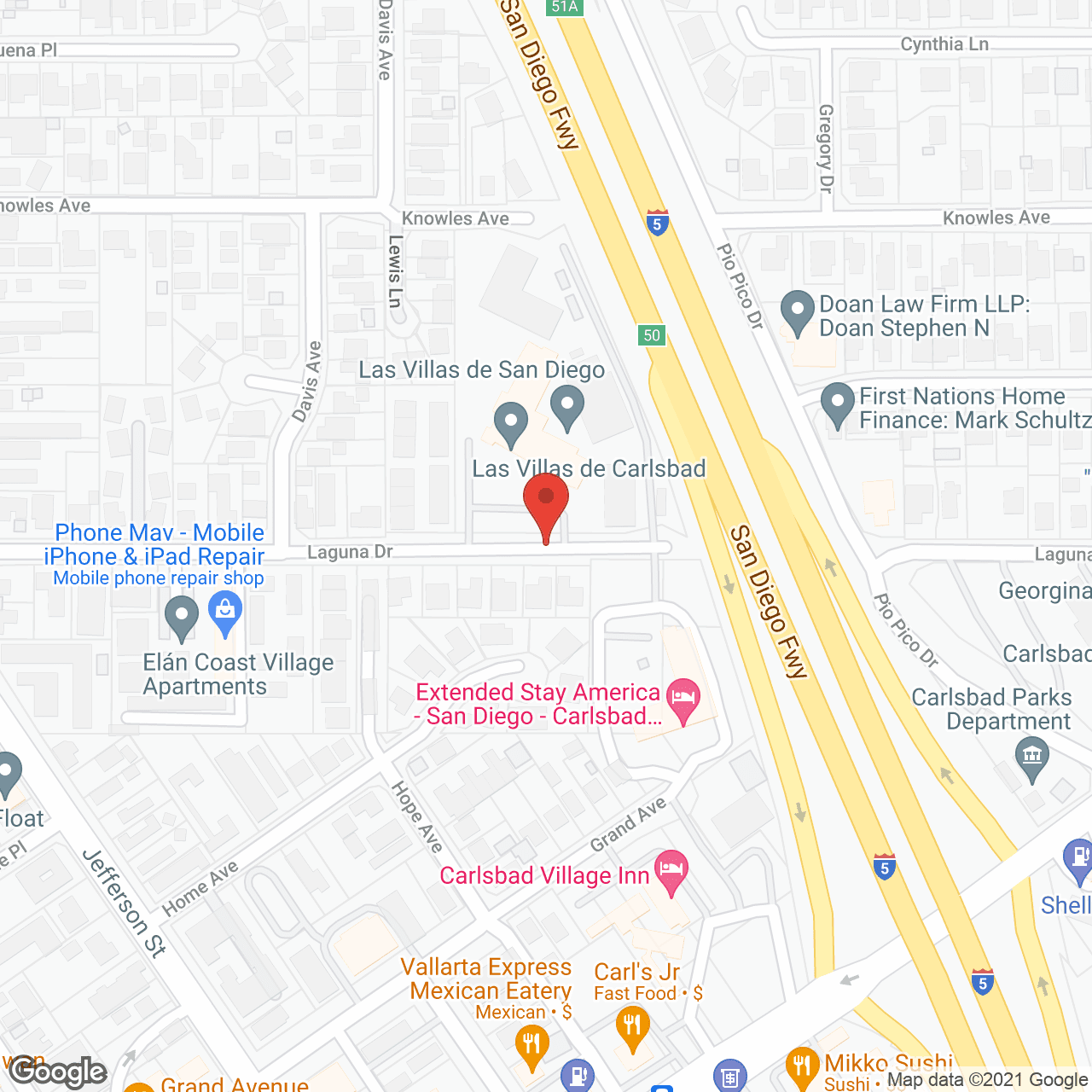 Map of the neighborhood around Laguna Estates Senior Living