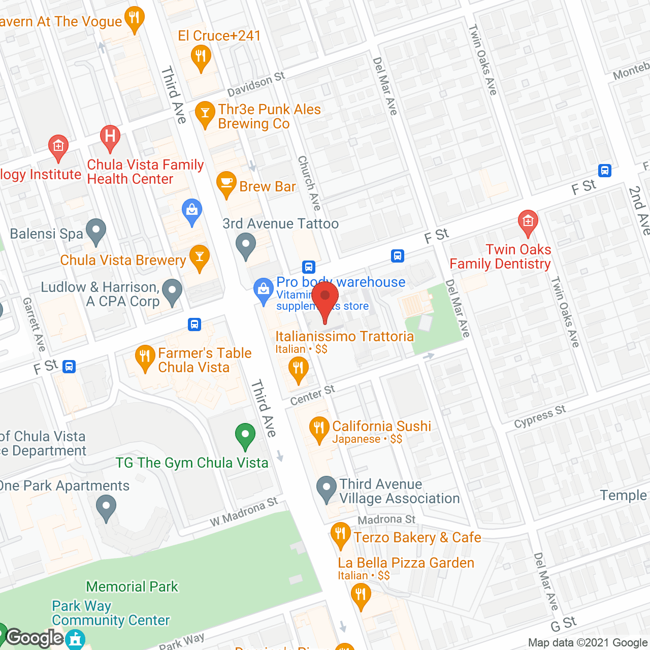 Map of the neighborhood around Congregational Tower
