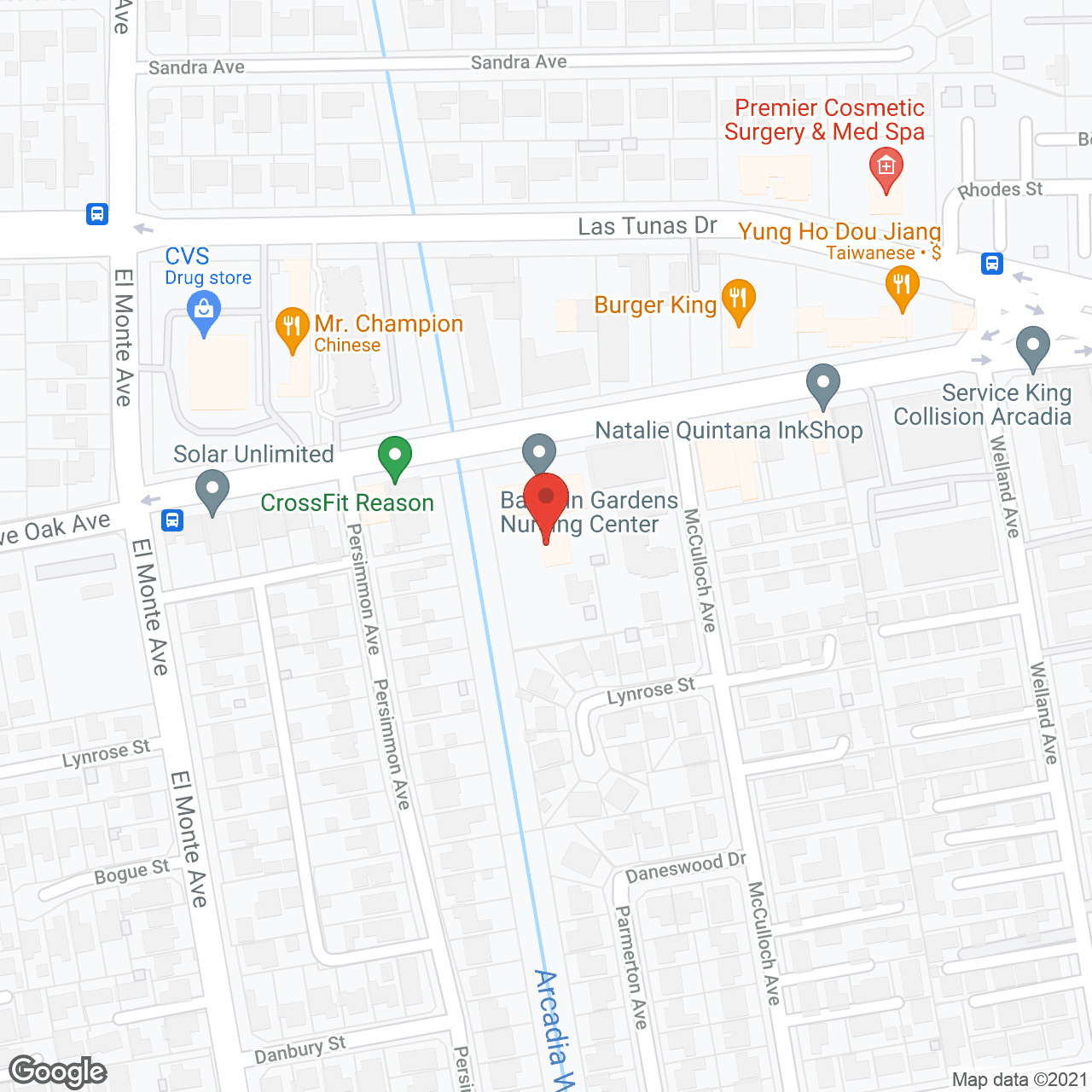 Map of the neighborhood around SunBridge Care Center for Temple City