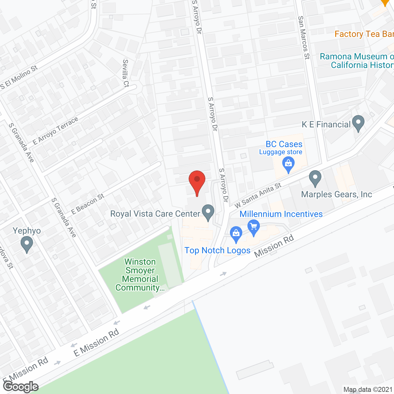 Map of the neighborhood around Royal Vista San Gabriel