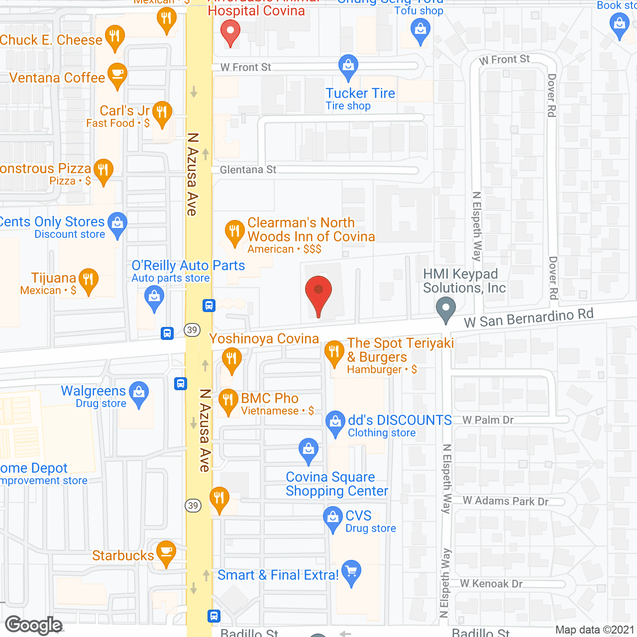 Atria Covina in google map