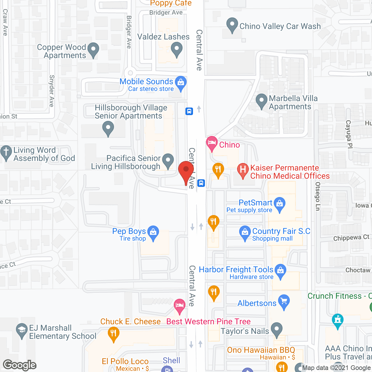 Map of the neighborhood around Pacifica Senior Living Hillsborough