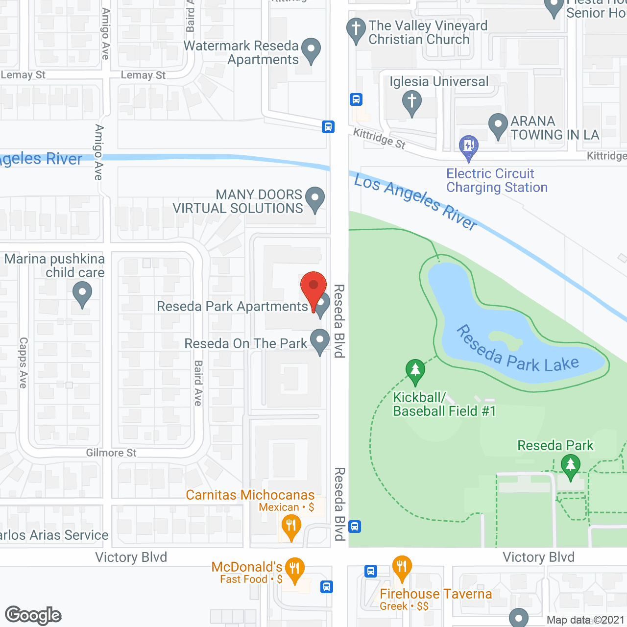 Map of the neighborhood around Reseda Park Apartments