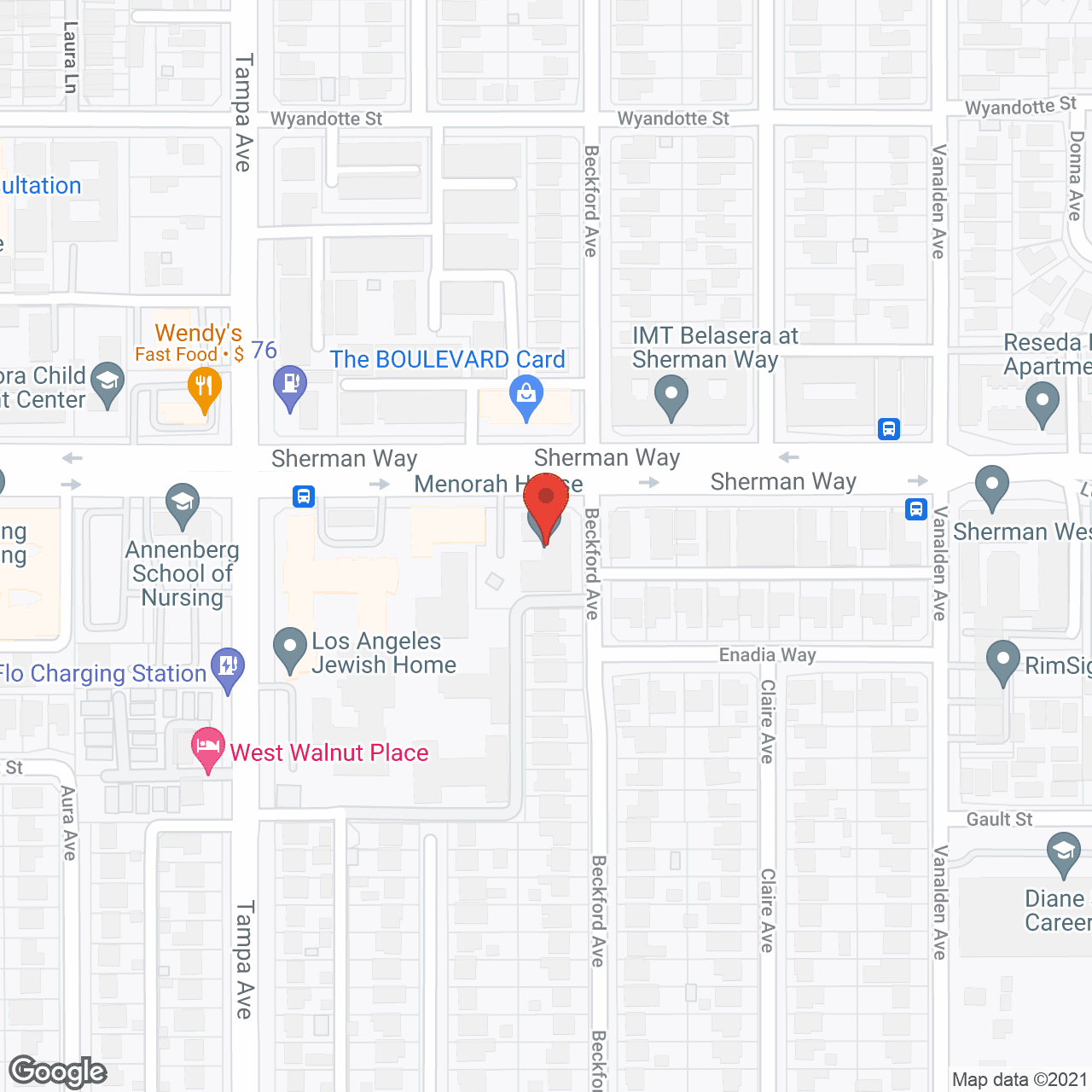 Map of the neighborhood around Menorah House