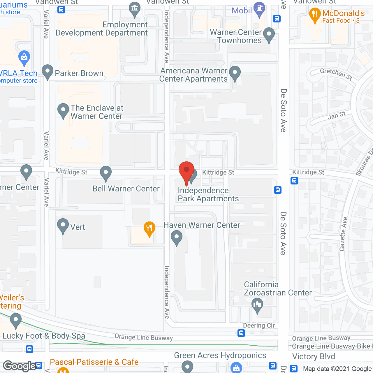Map of the neighborhood around Independence Park Apartments