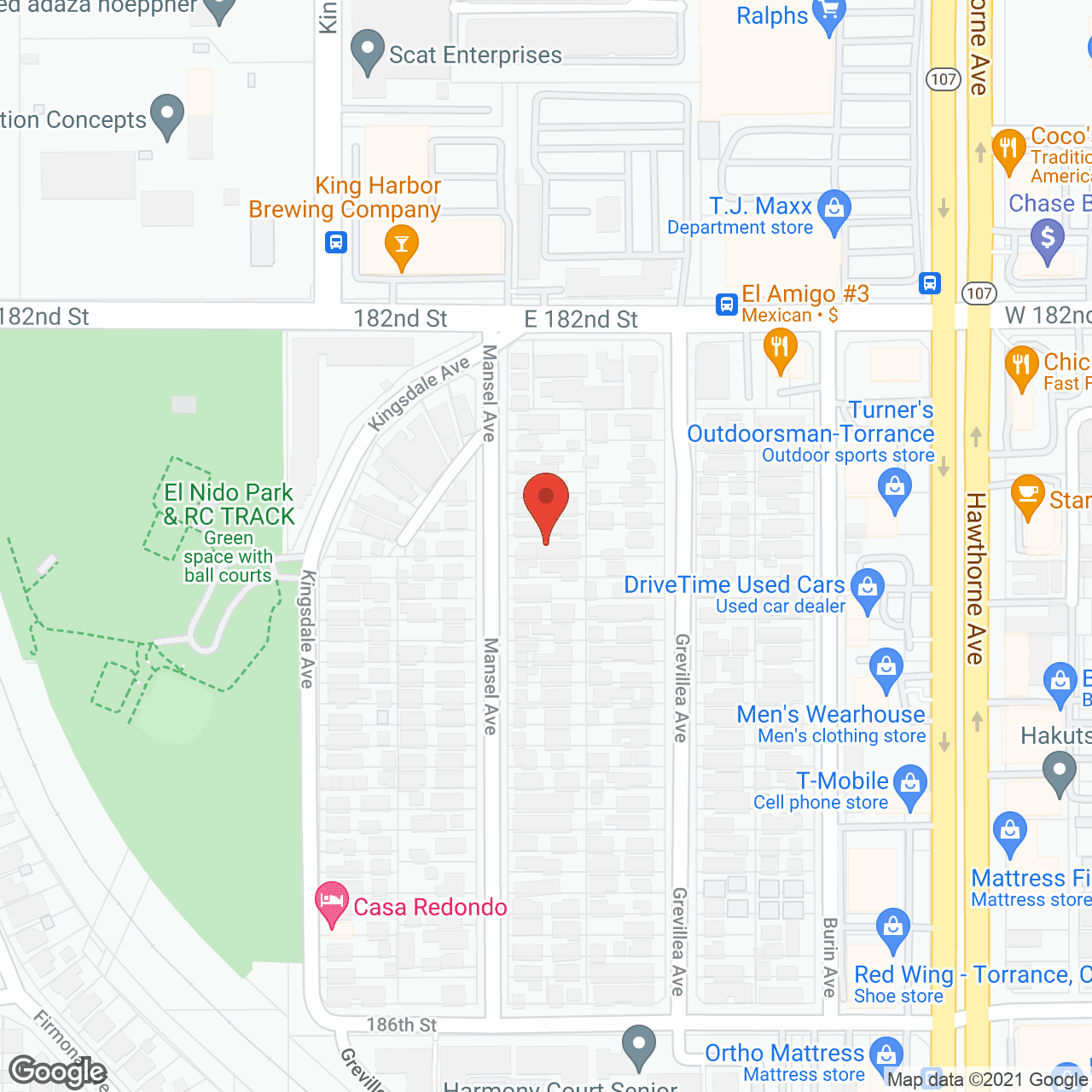 Map of the neighborhood around Peachtree Retirement Home