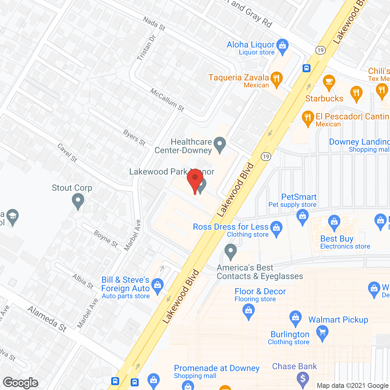 Map of the neighborhood around Lakewood Park Manor