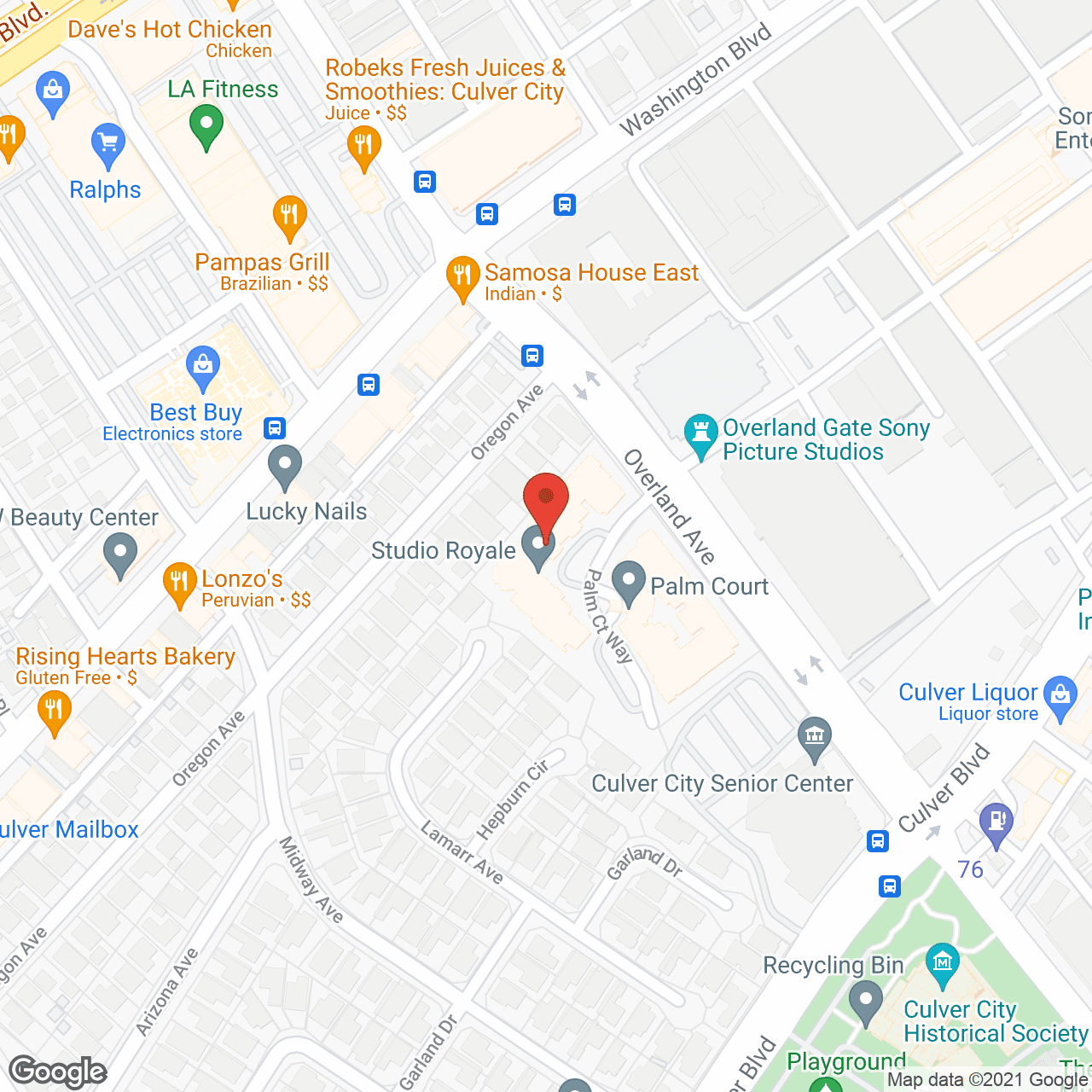 Map of the neighborhood around Studio Royale by Cogir