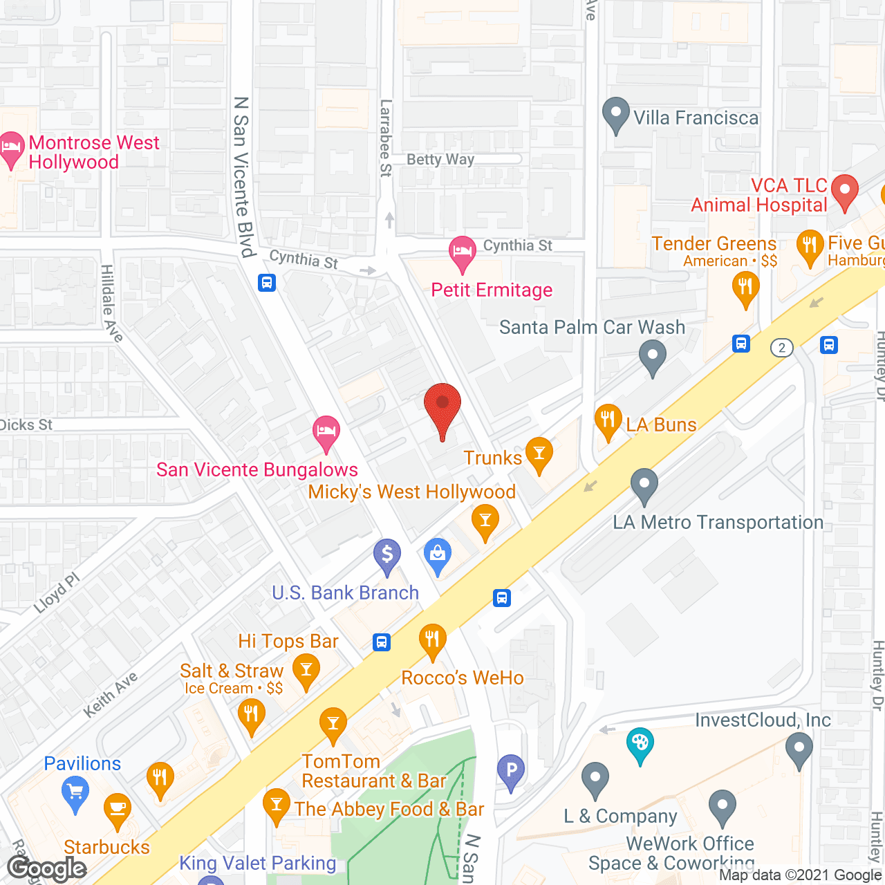 Map of the neighborhood around Raya's Paradise