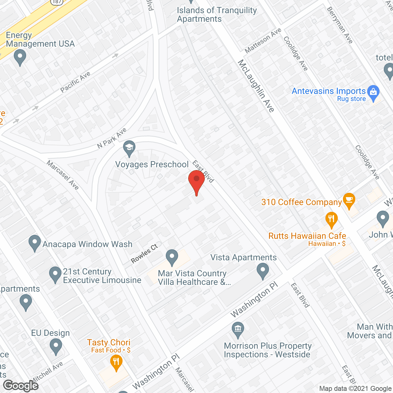 Map of the neighborhood around Meadowbrook Behavioral Health Center