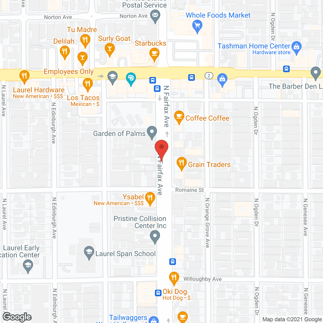 Map of the neighborhood around Garden of Palms