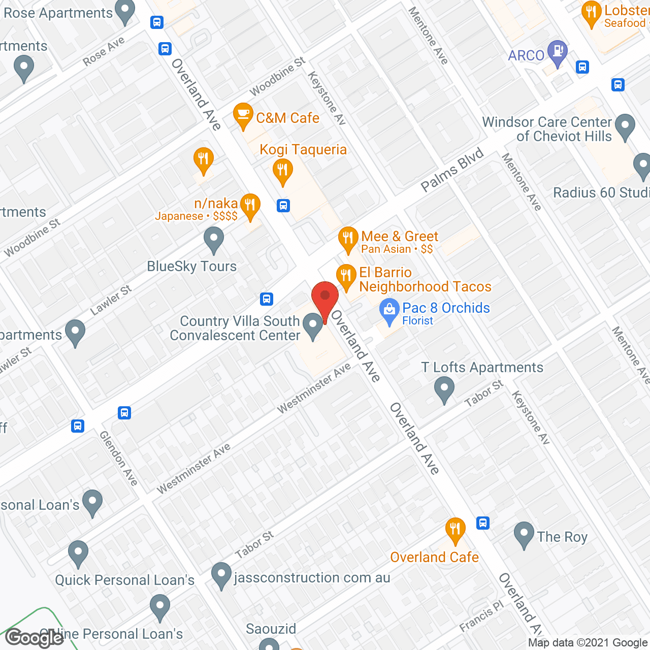 Map of the neighborhood around Country Villa South